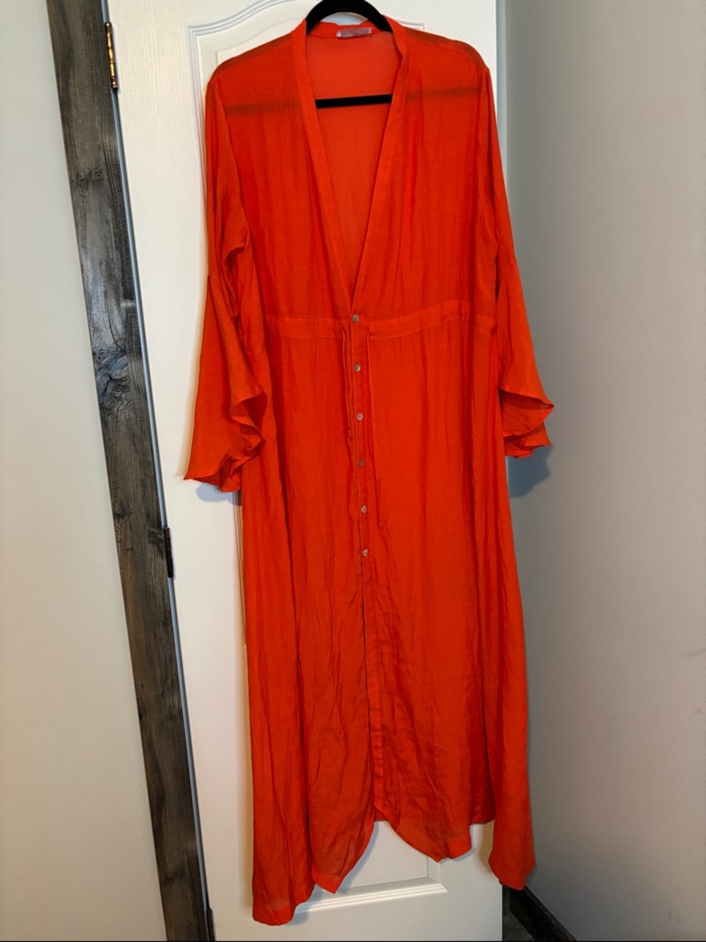 Monday Long Orange Button-Front Women's Dress oversized small
